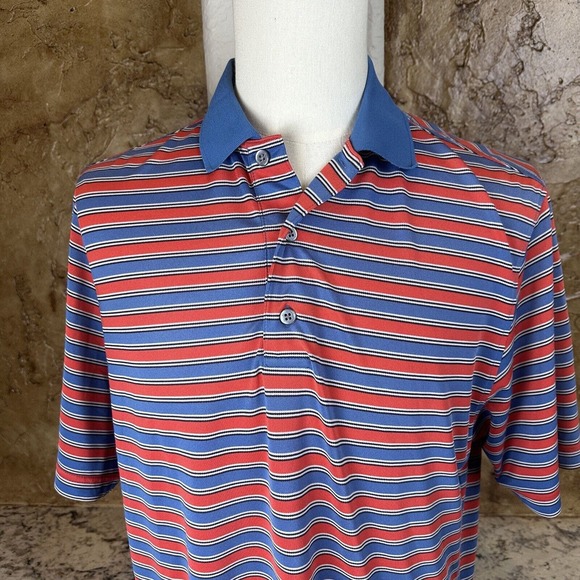 FOOTJOY Men's Striped Golf Polo Shirt Size M Short Sleeve OLD AMERICAN GOLF CLUB - Picture 3 of 7